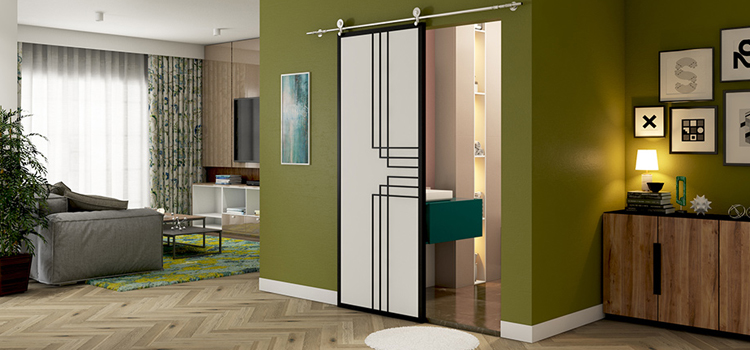 sliding bathroom door installation in Seaside